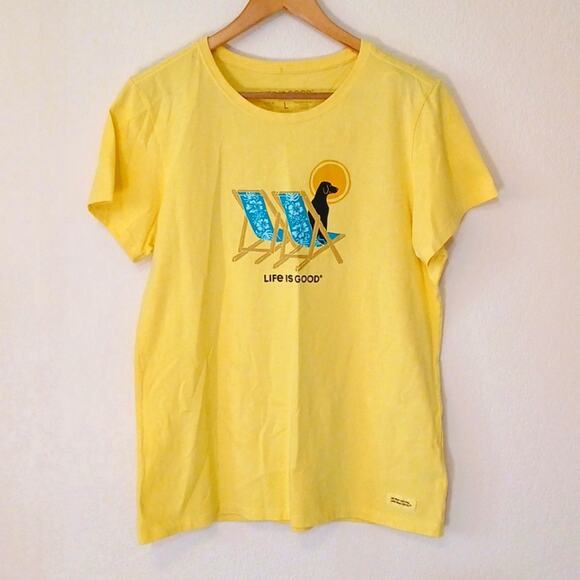 Life is good crusher tee black lab deck chairs - Picture 1 of 5